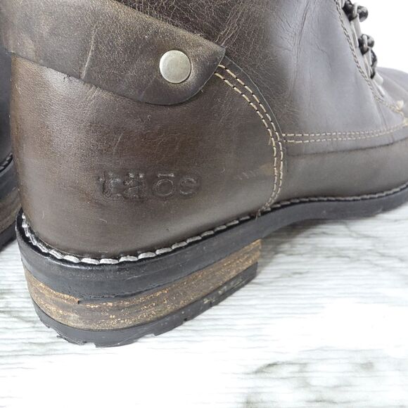 TAOS Ringer Brown Leather Lace Up Combat Boots Womens 5.5 Grunge Distressed Edgy - Picture 6 of 14